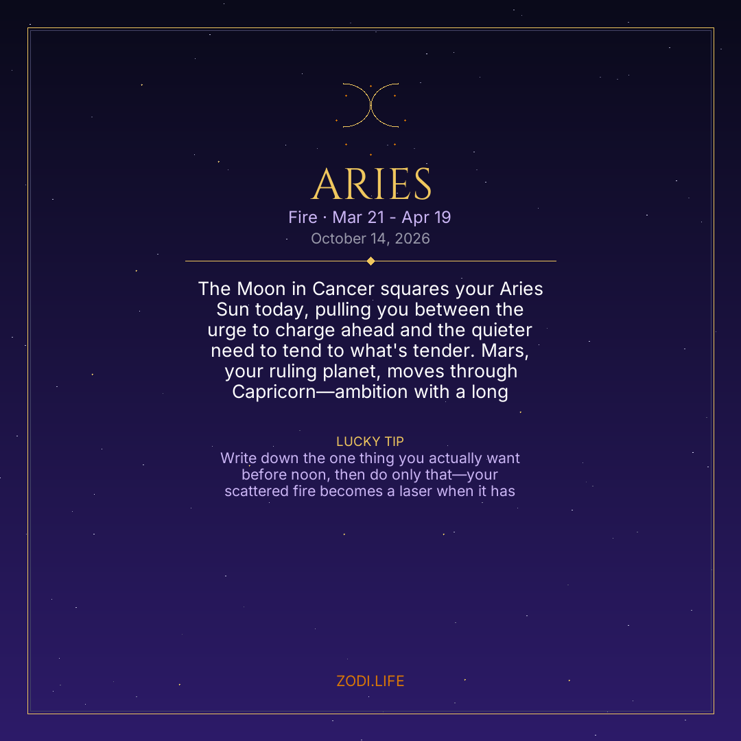 Aries Horoscope October 14, 2026