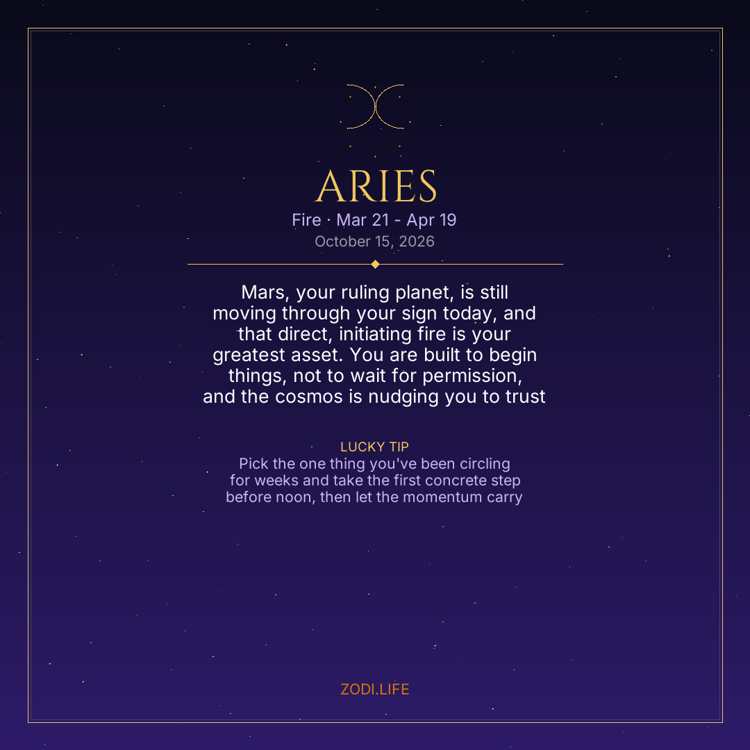 Aries Horoscope October 15, 2026