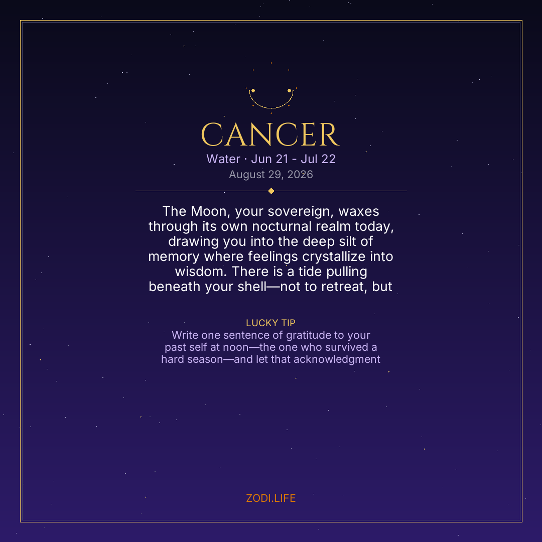 Cancer Horoscope August 29, 2026