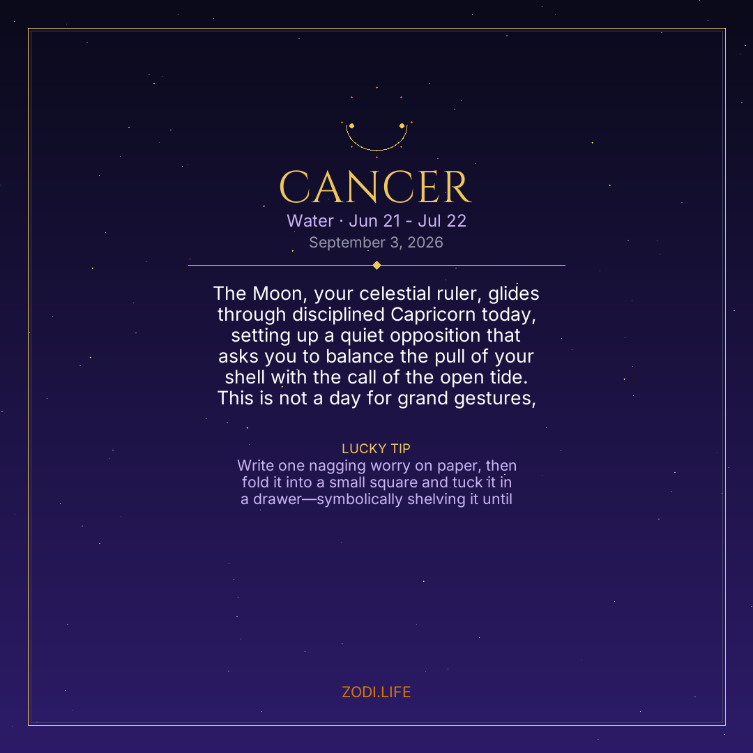 Cancer Horoscope September 3, 2026