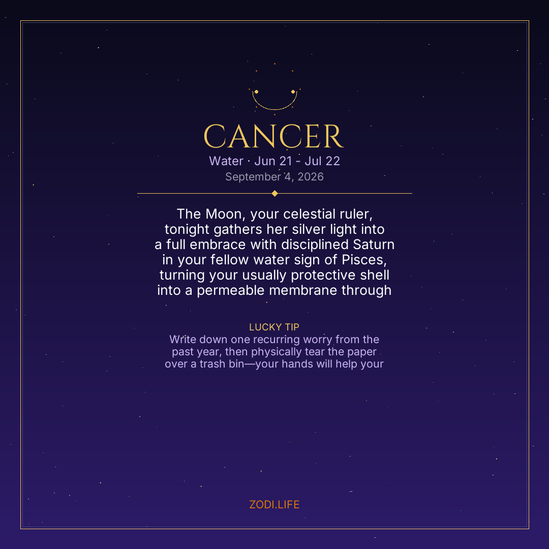Cancer Horoscope September 4, 2026