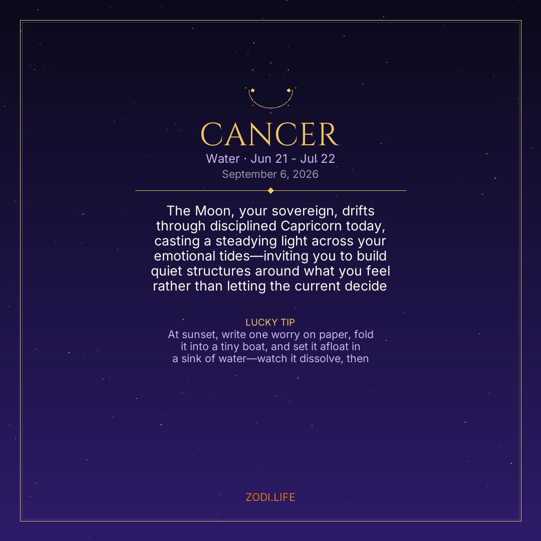 Cancer Horoscope September 6, 2026