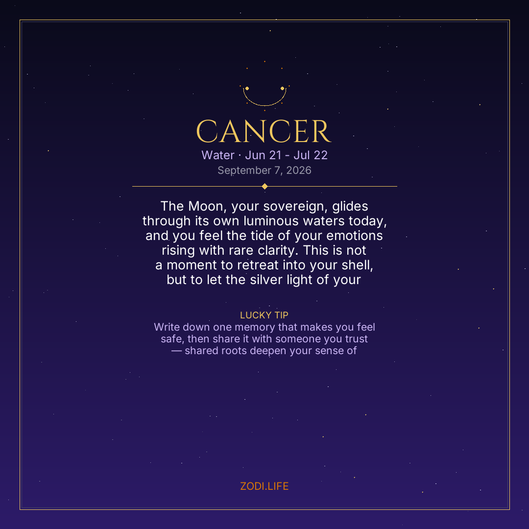 Cancer Horoscope September 7, 2026