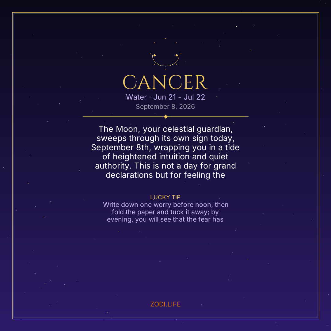 Cancer Horoscope September 8, 2026