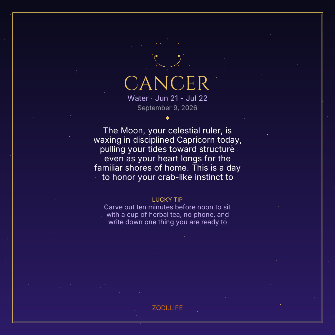 Cancer Horoscope September 9, 2026
