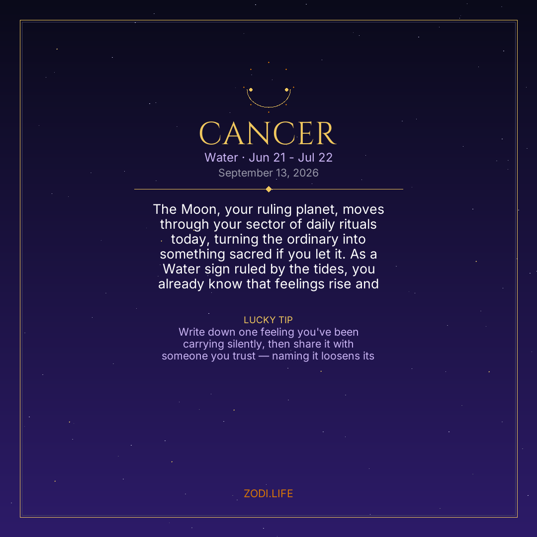 Cancer Horoscope September 13, 2026