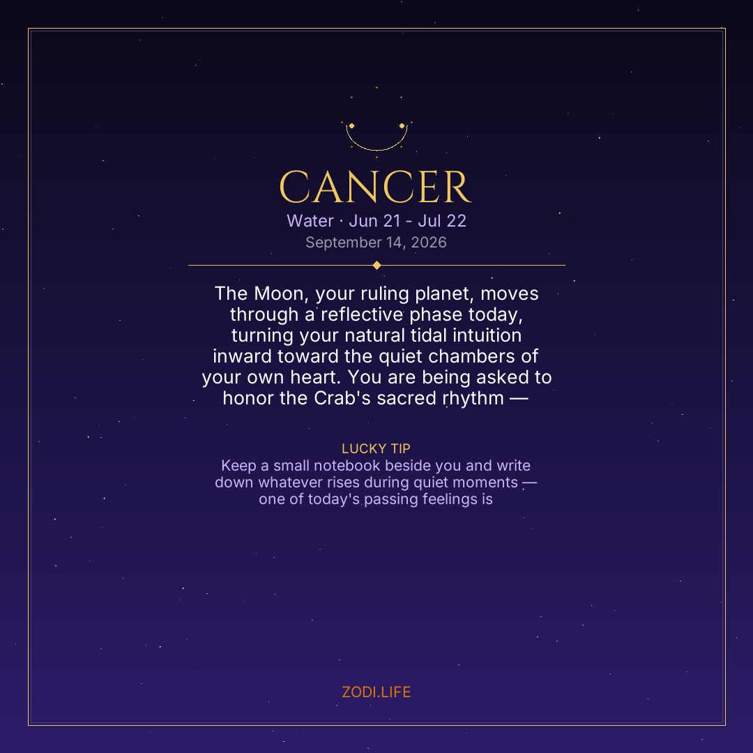 Cancer Horoscope September 14, 2026