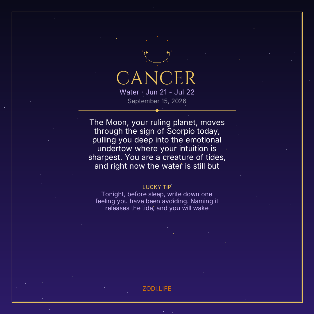 Cancer Horoscope September 15, 2026