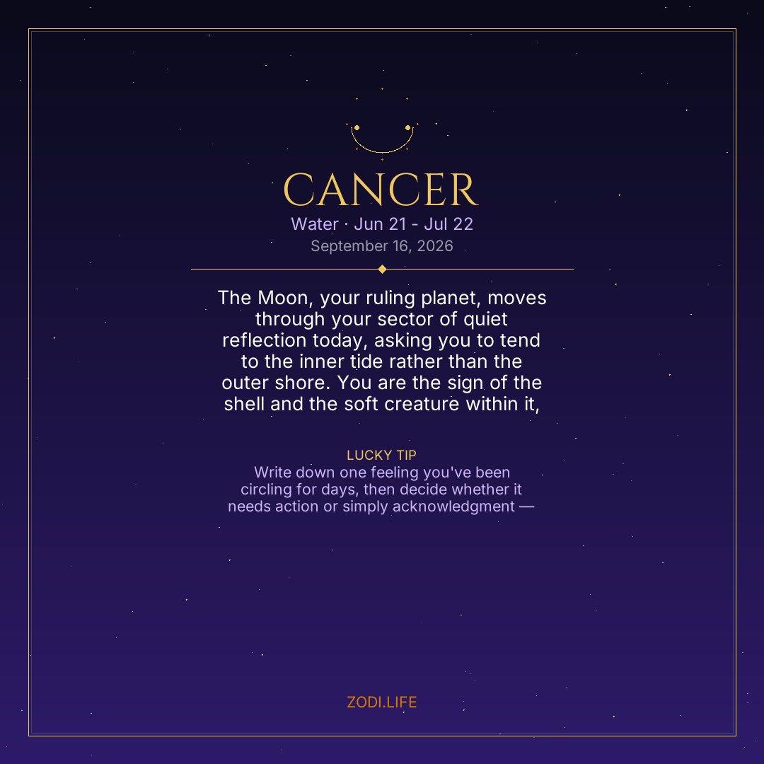 Cancer Horoscope September 16, 2026
