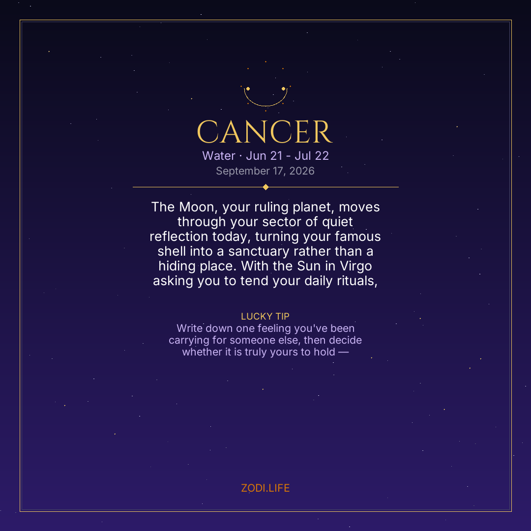Cancer Horoscope September 17, 2026