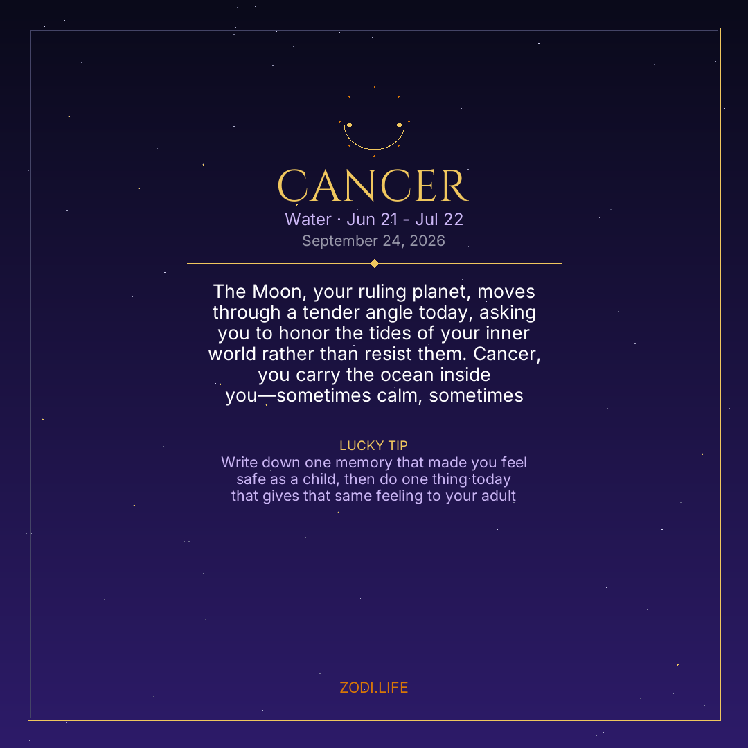 Cancer Horoscope September 24, 2026