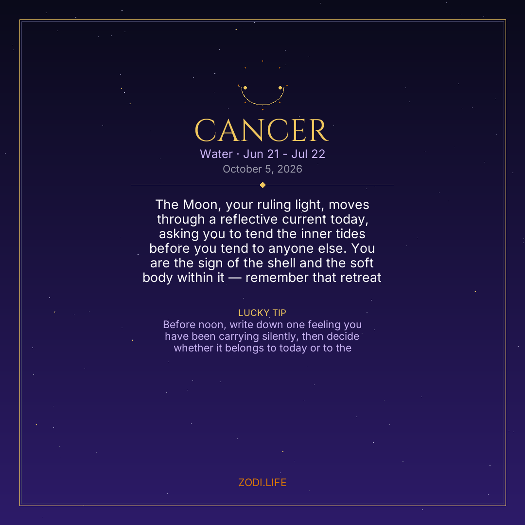 Cancer Horoscope October 5, 2026