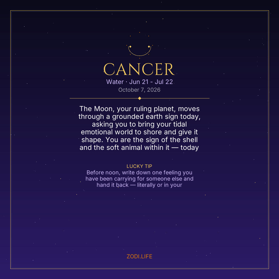 Cancer Horoscope October 7, 2026