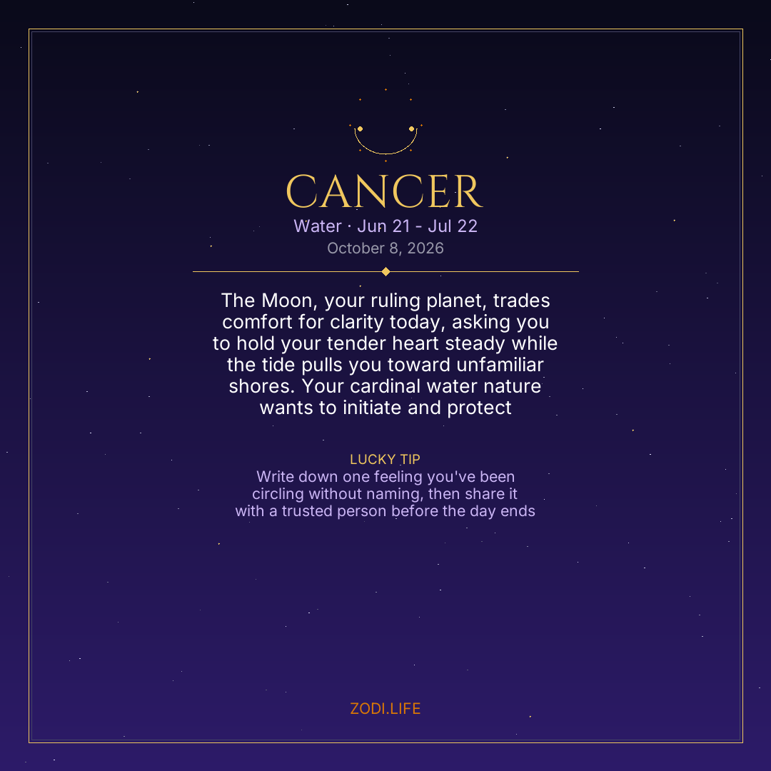 Cancer Horoscope October 8, 2026