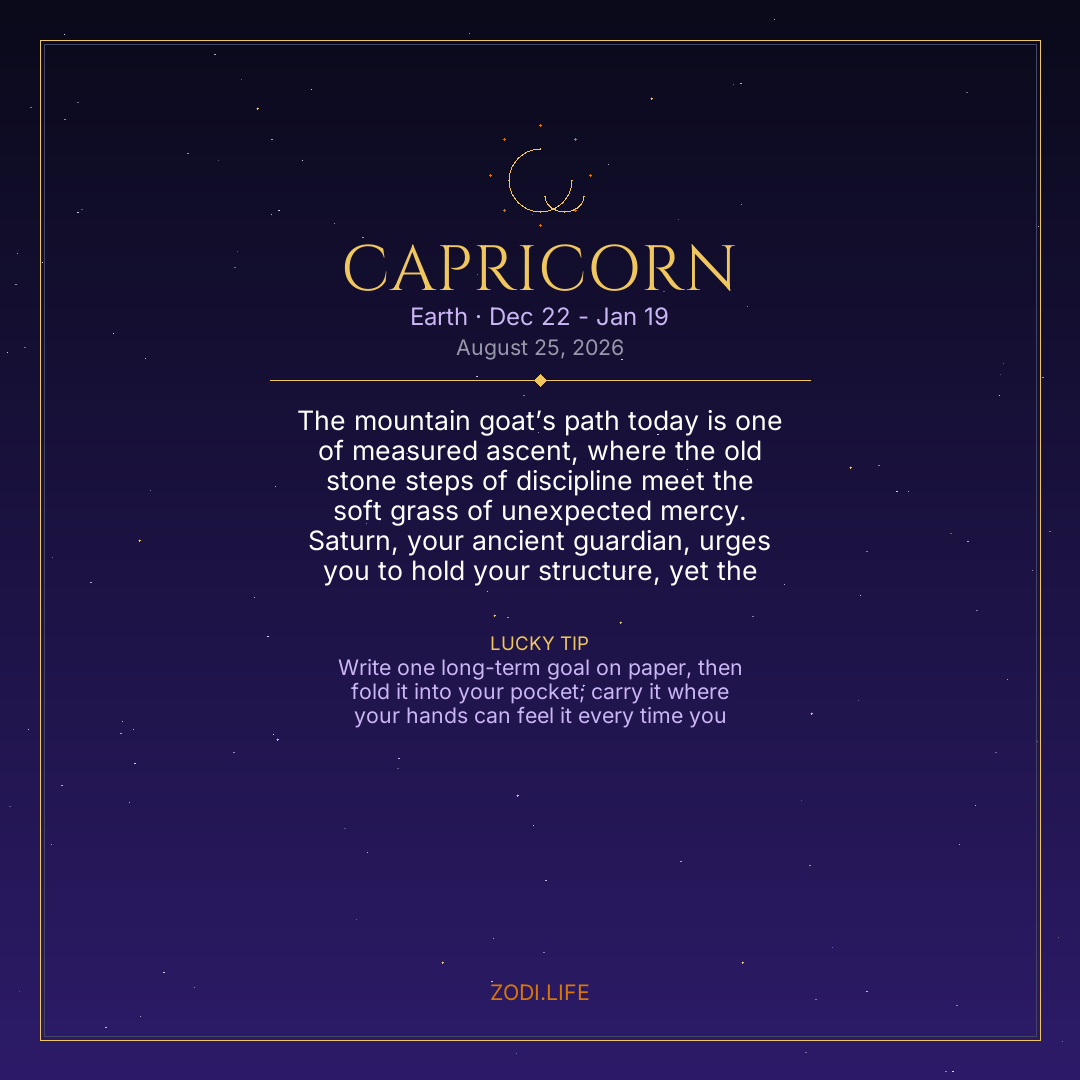 Capricorn Horoscope August 25, 2026