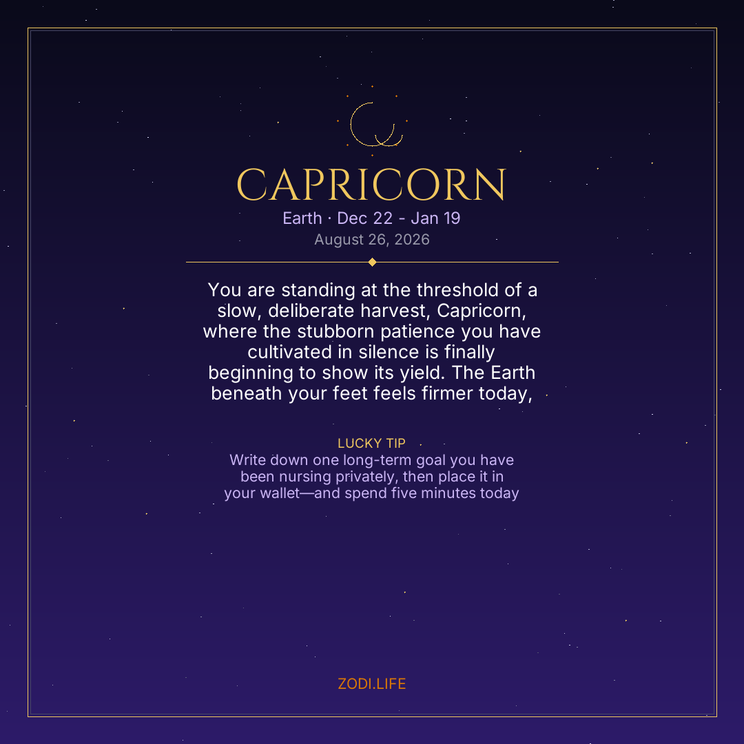Capricorn Horoscope August 26, 2026