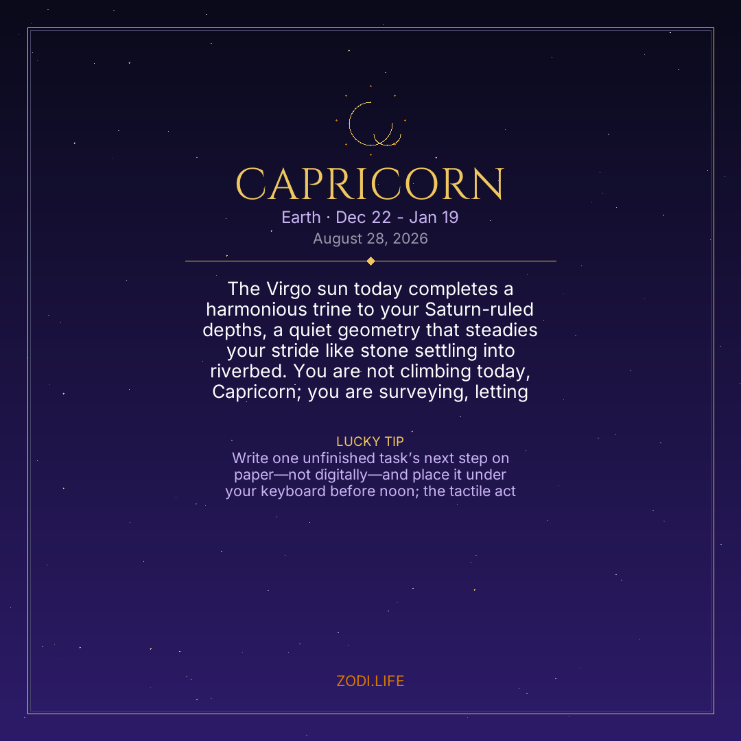 Capricorn Horoscope August 28, 2026