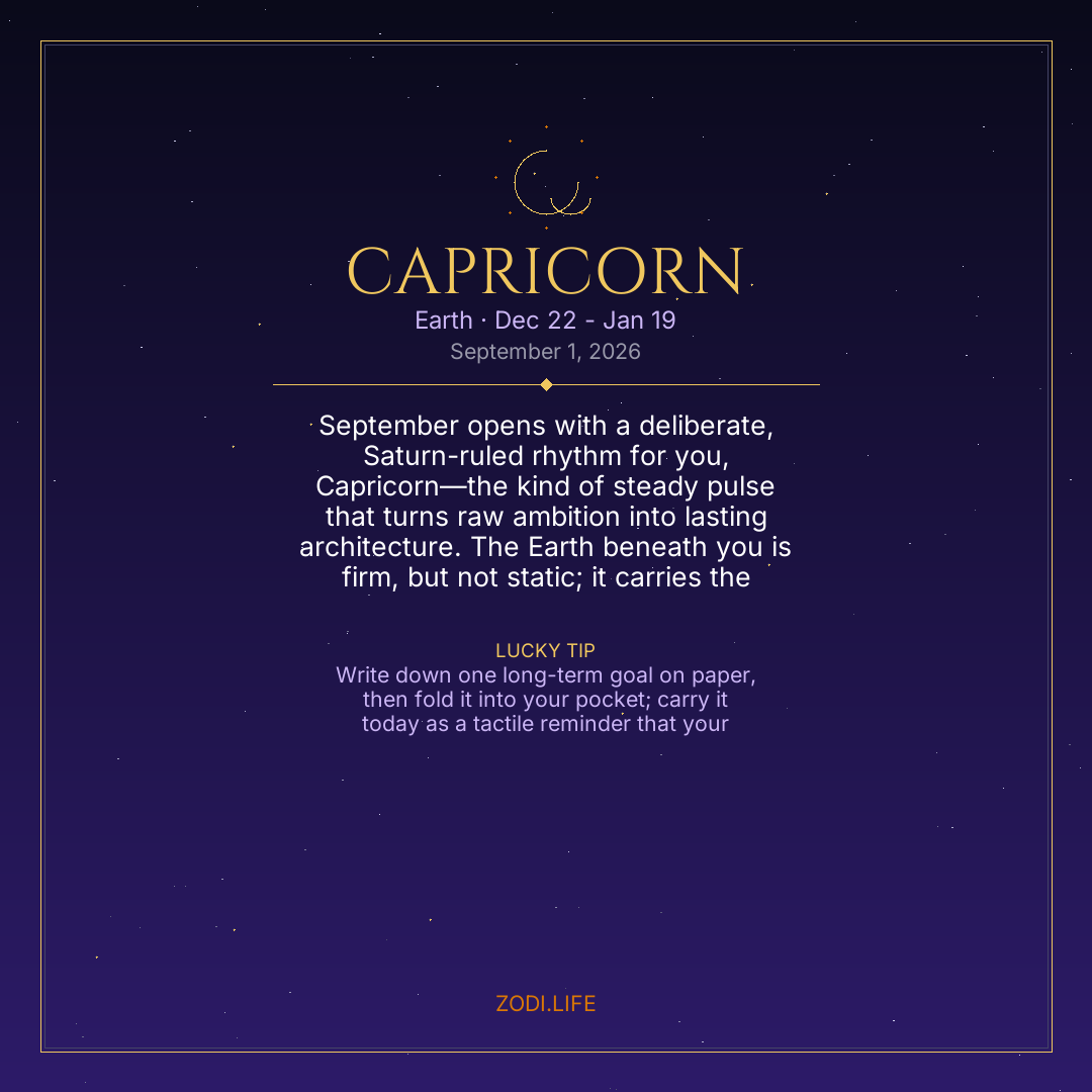 Capricorn Horoscope September 1, 2026