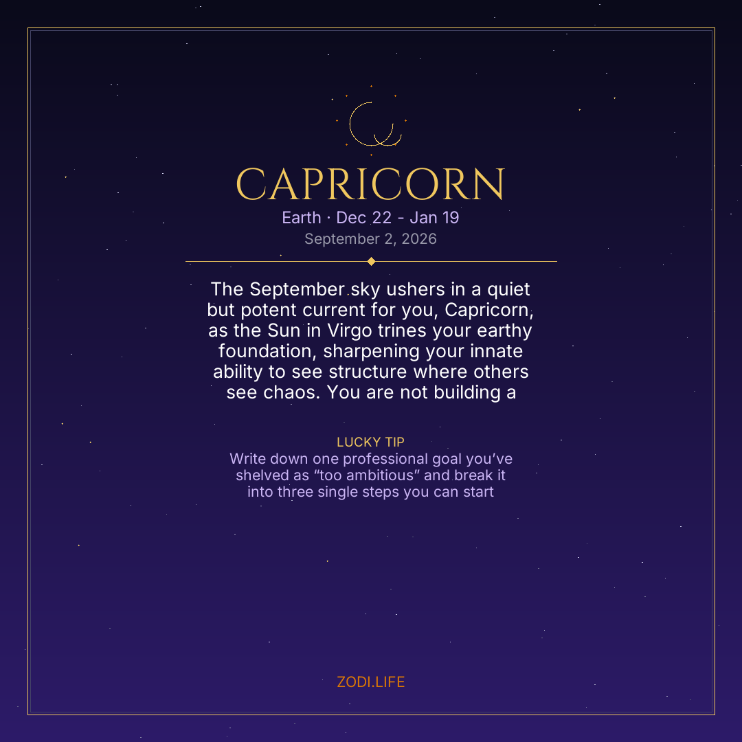 Capricorn Horoscope September 2, 2026