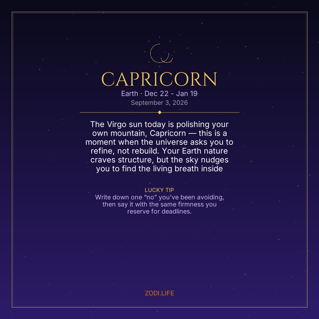 Capricorn Horoscope September 3, 2026