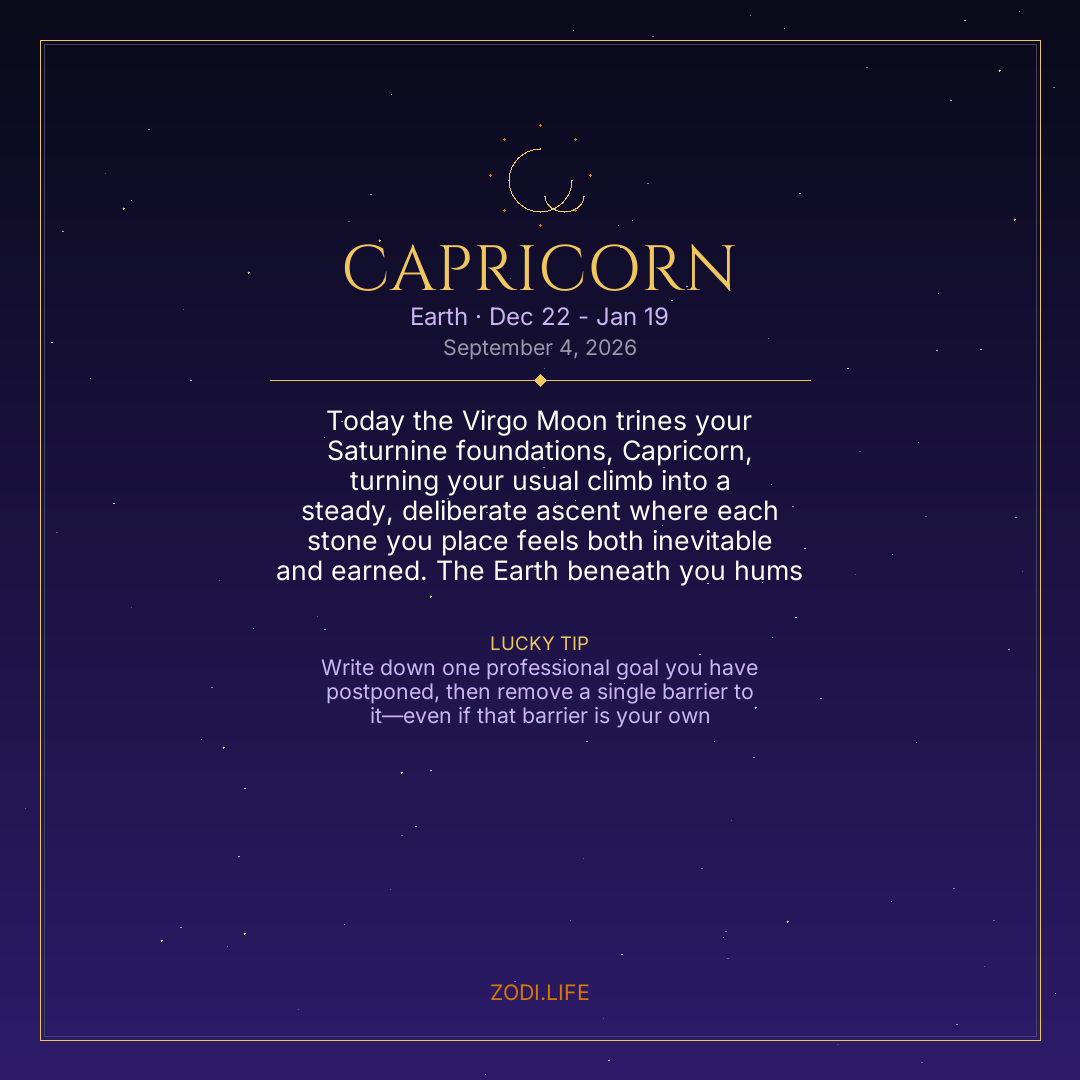 Capricorn Horoscope September 4, 2026