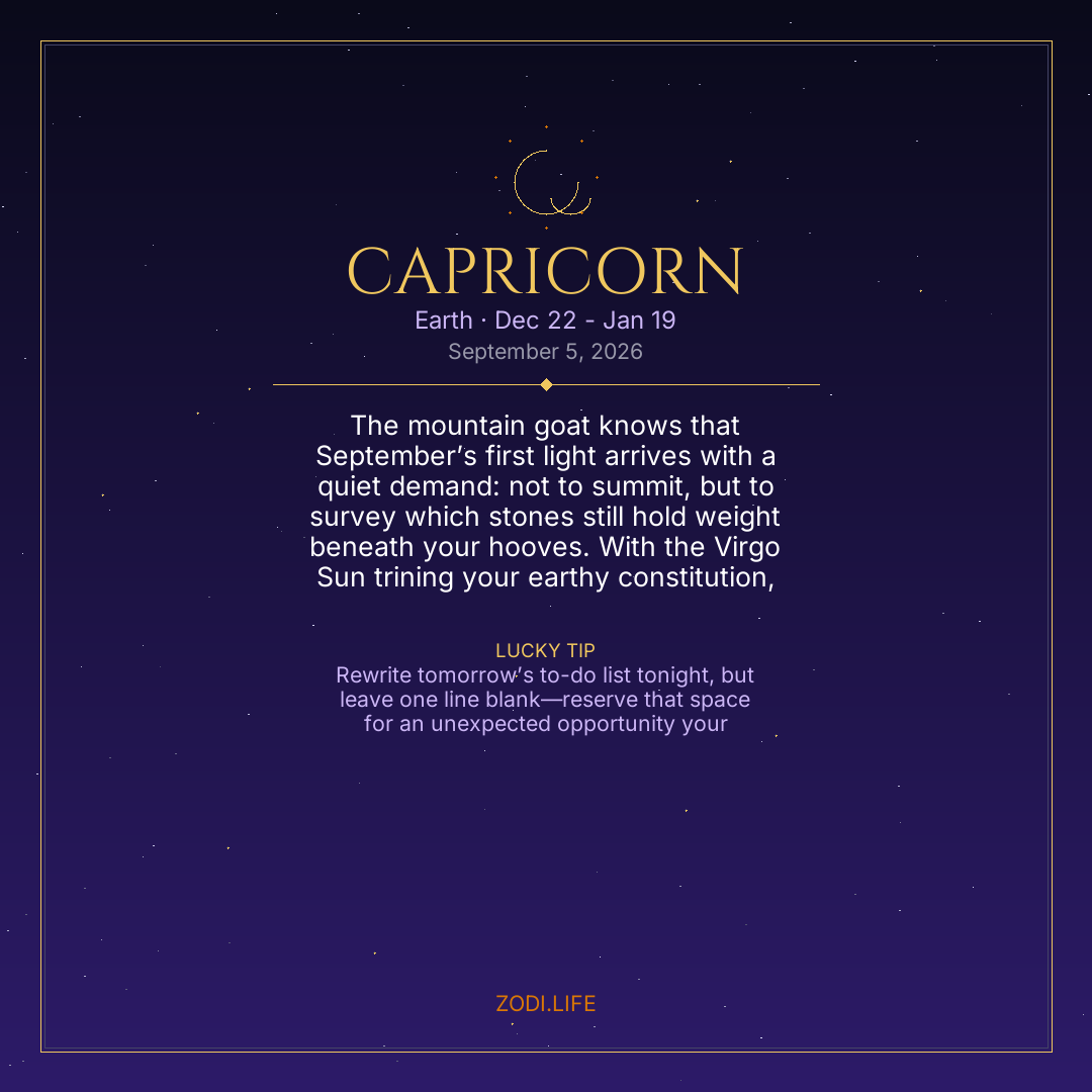 Capricorn Horoscope September 5, 2026