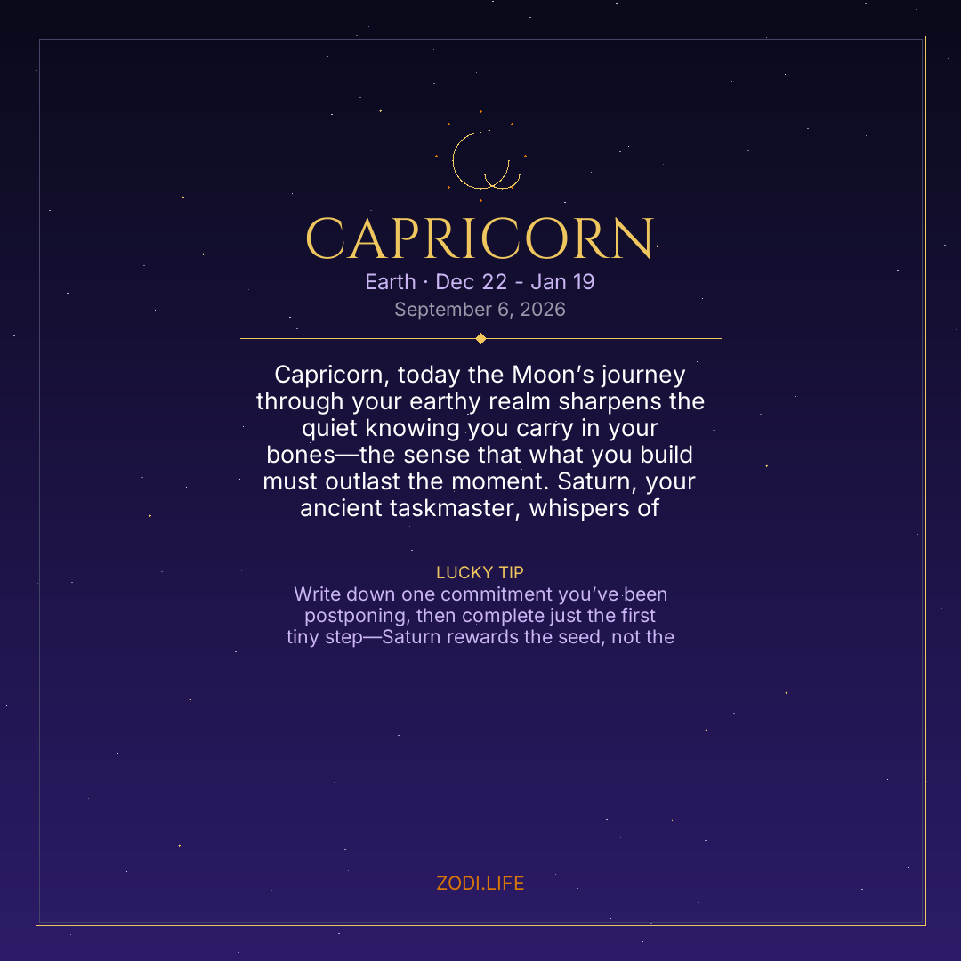 Capricorn Horoscope September 6, 2026