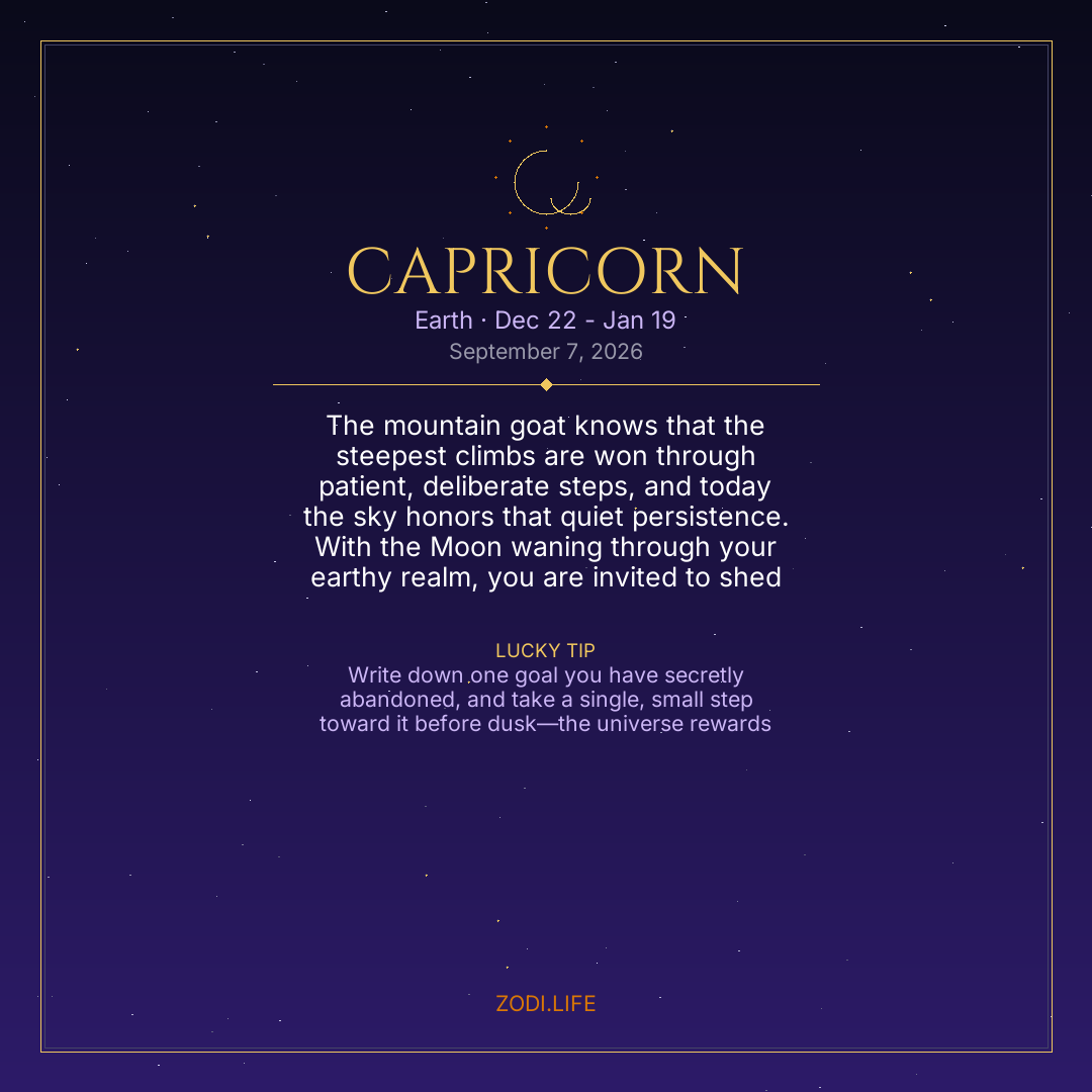 Capricorn Horoscope September 7, 2026