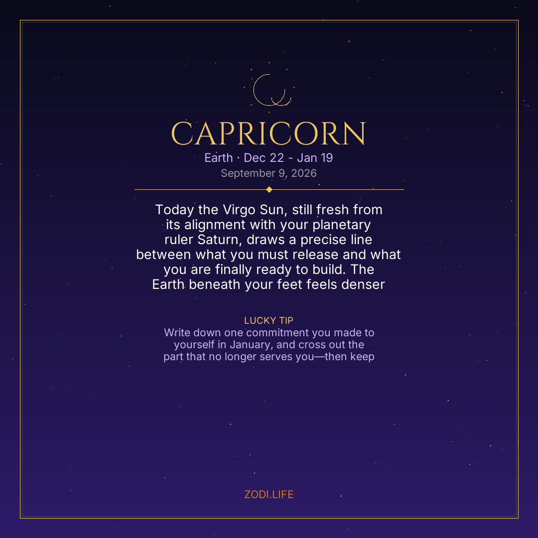 Capricorn Horoscope September 9, 2026