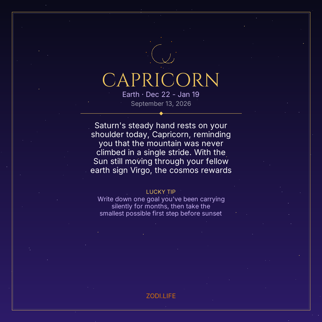 Capricorn Horoscope September 13, 2026