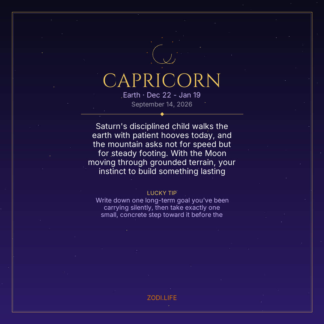 Capricorn Horoscope September 14, 2026