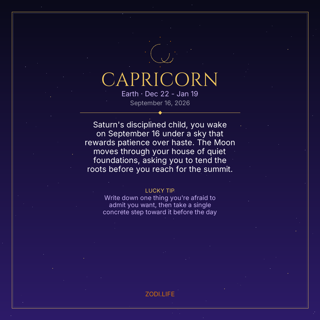 Capricorn Horoscope September 16, 2026