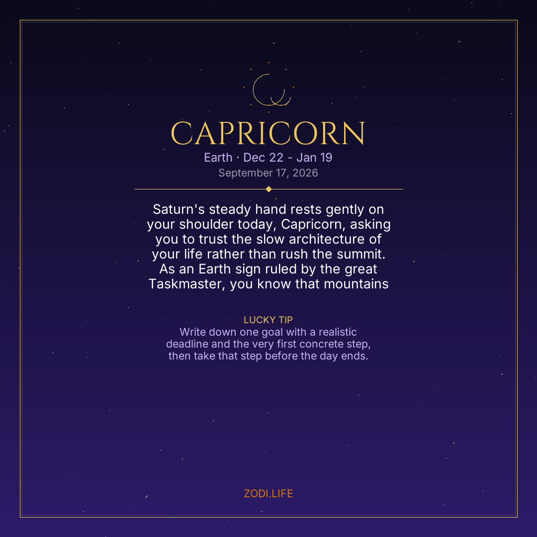 Capricorn Horoscope September 17, 2026