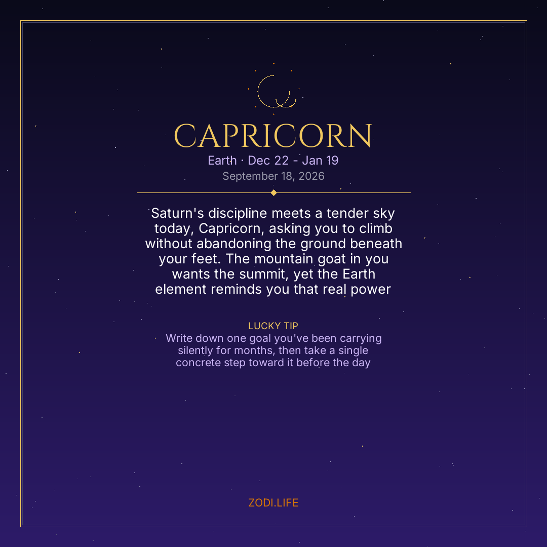 Capricorn Horoscope September 18, 2026