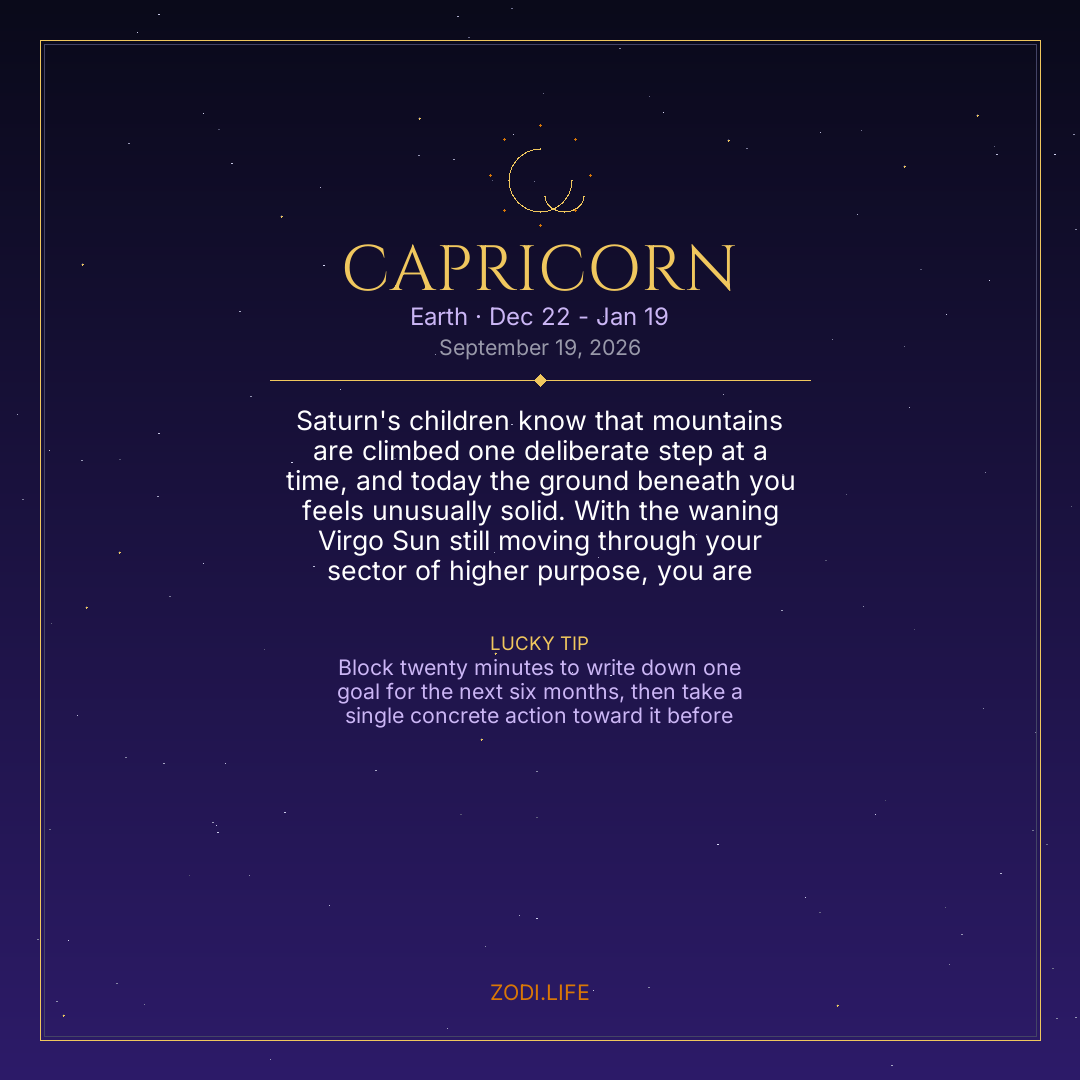 Capricorn Horoscope September 19, 2026
