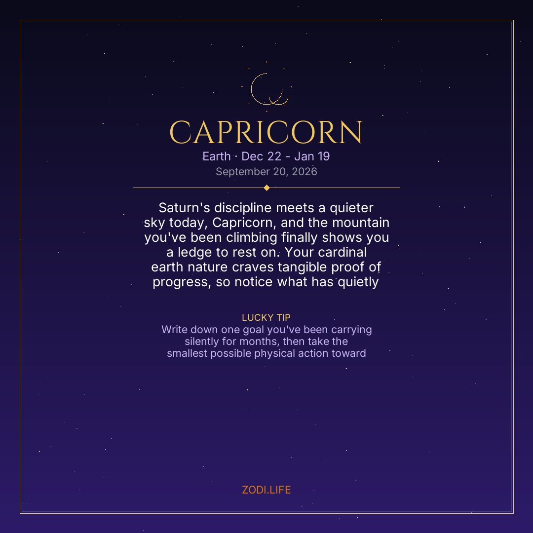 Capricorn Horoscope September 20, 2026
