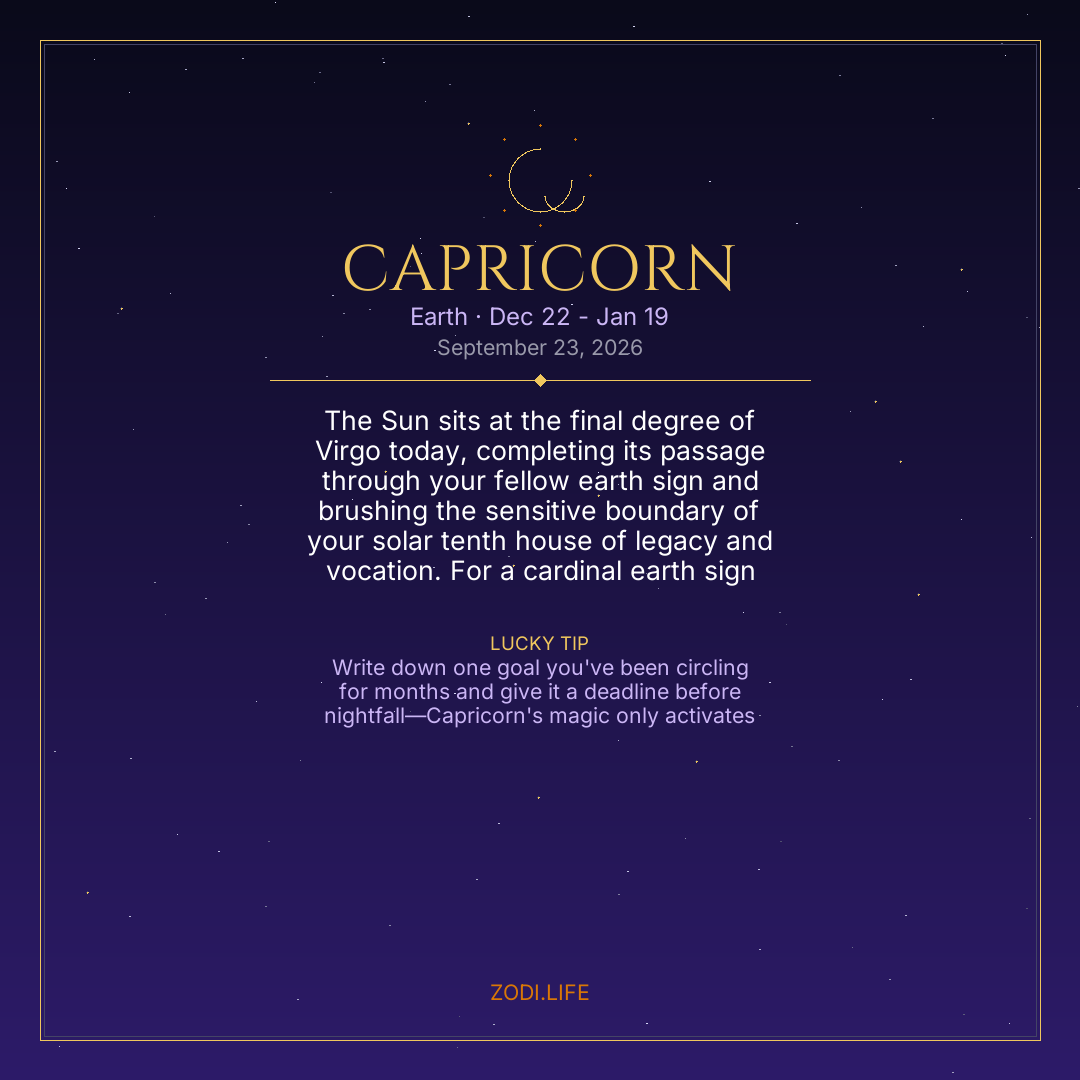 Capricorn Horoscope September 23, 2026