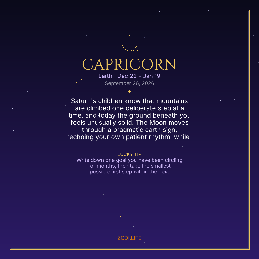 Capricorn Horoscope September 26, 2026