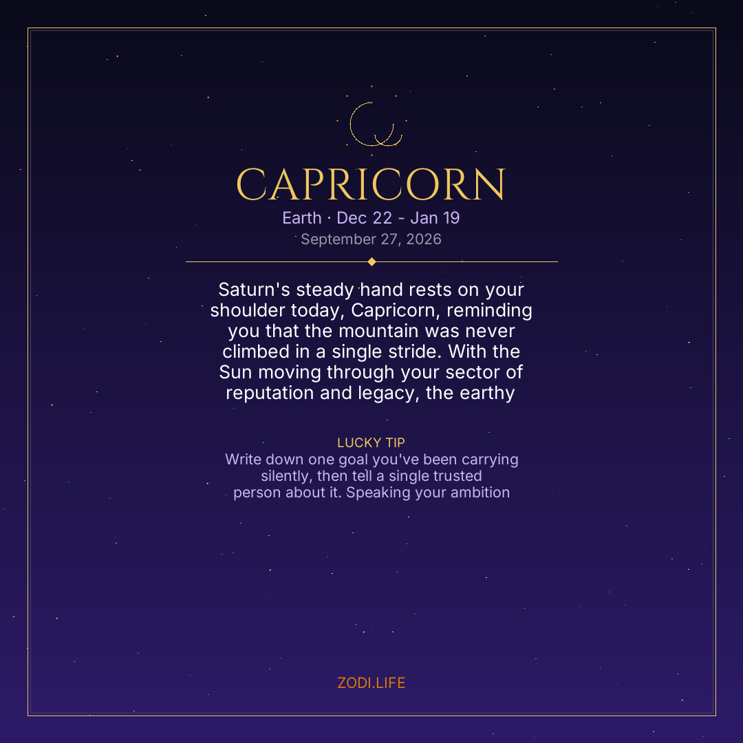 Capricorn Horoscope September 27, 2026