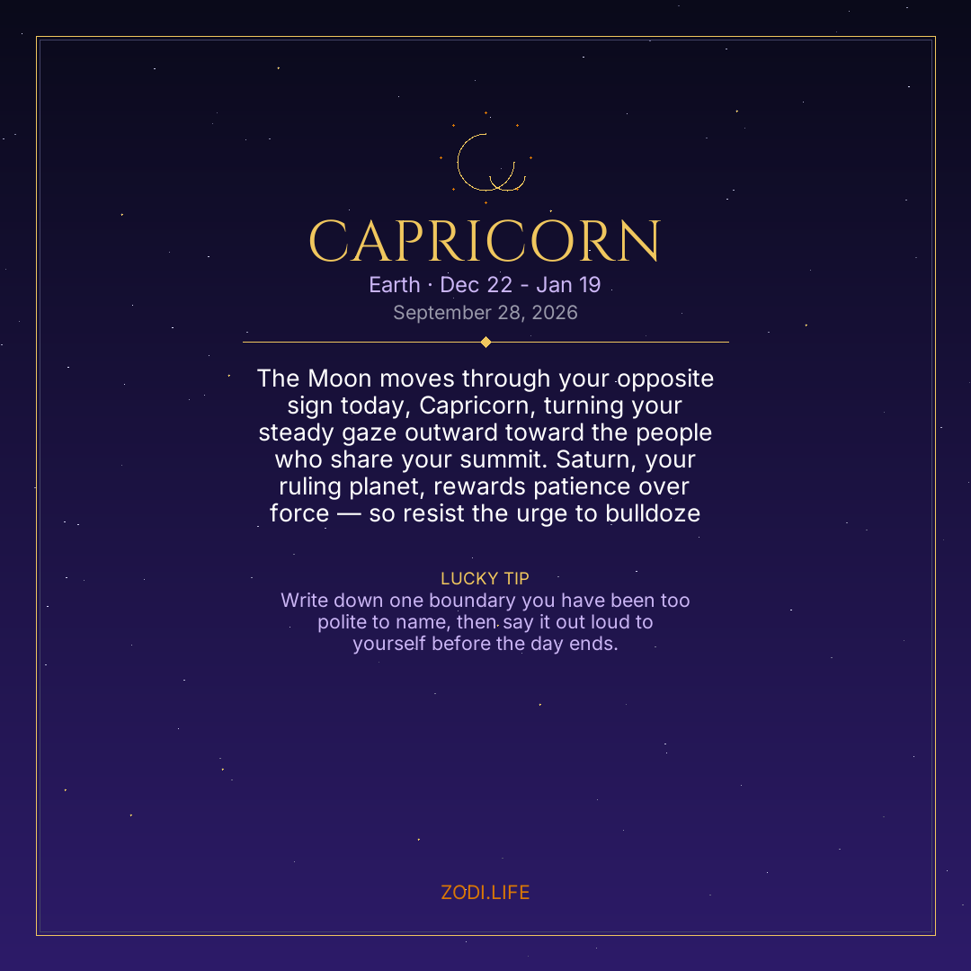 Capricorn Horoscope September 28, 2026