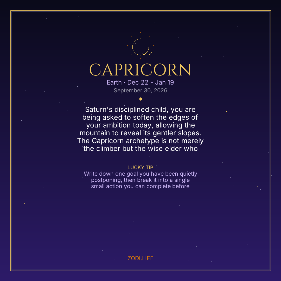 Capricorn Horoscope September 30, 2026