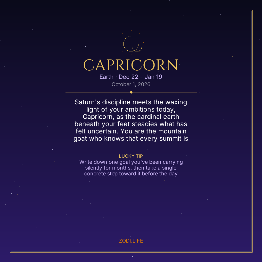 Capricorn Horoscope October 1, 2026