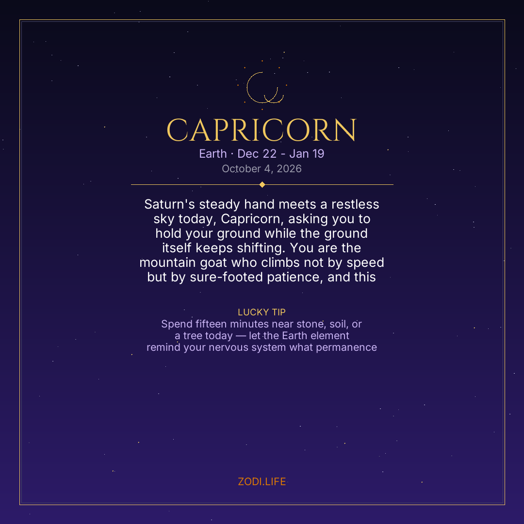 Capricorn Horoscope October 4, 2026