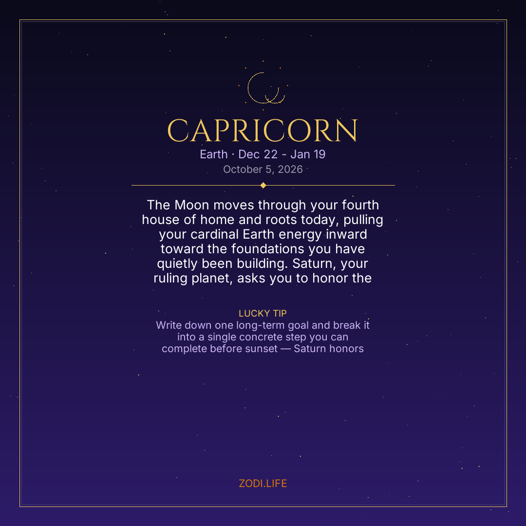 Capricorn Horoscope October 5, 2026