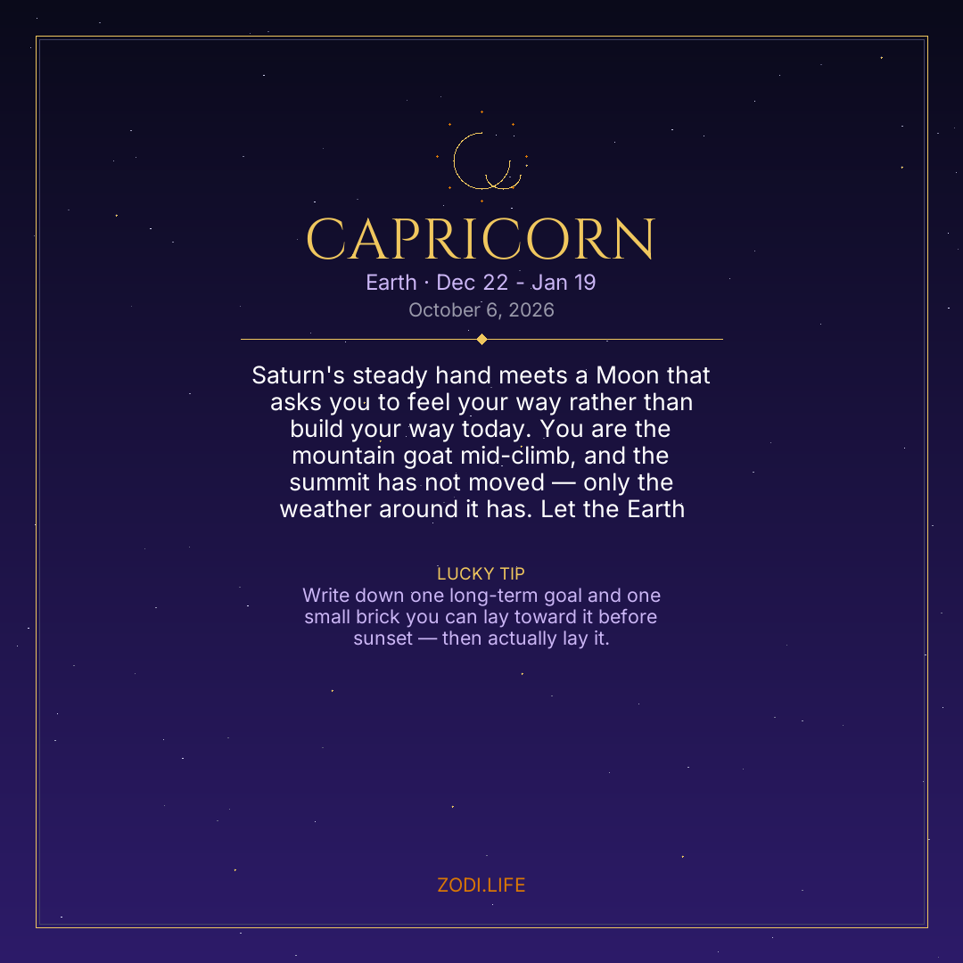 Capricorn Horoscope October 6, 2026