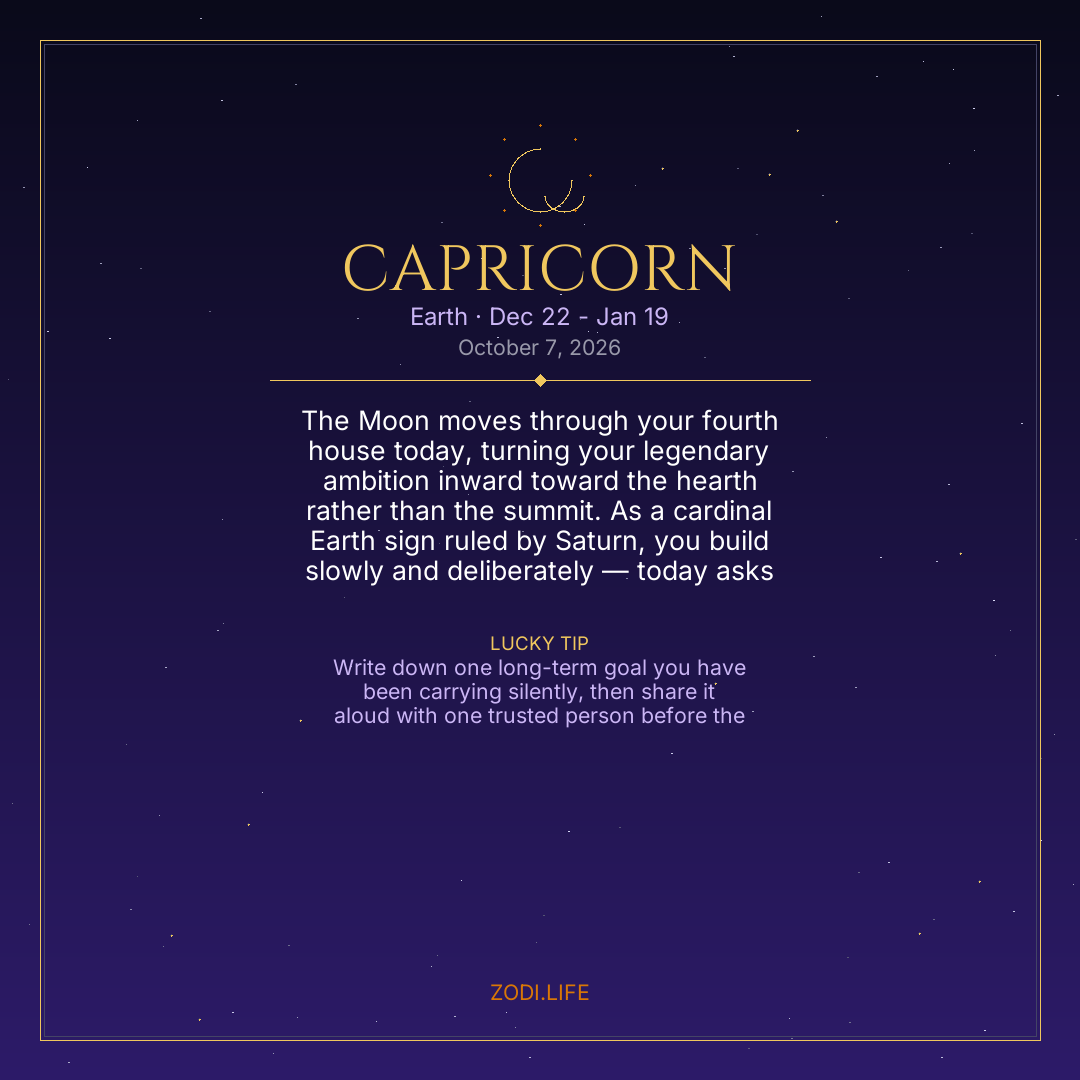 Capricorn Horoscope October 7, 2026
