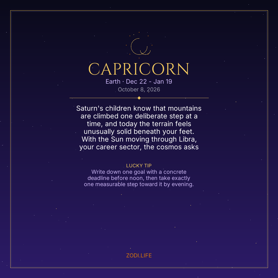 Capricorn Horoscope October 8, 2026