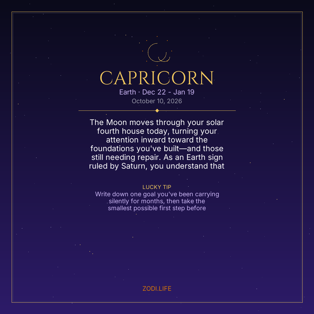 Capricorn Horoscope October 10, 2026