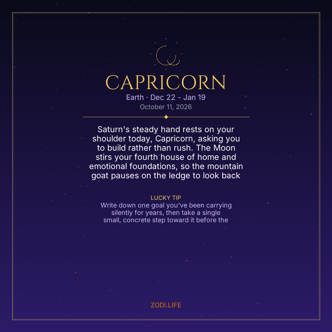 Capricorn Horoscope October 11, 2026