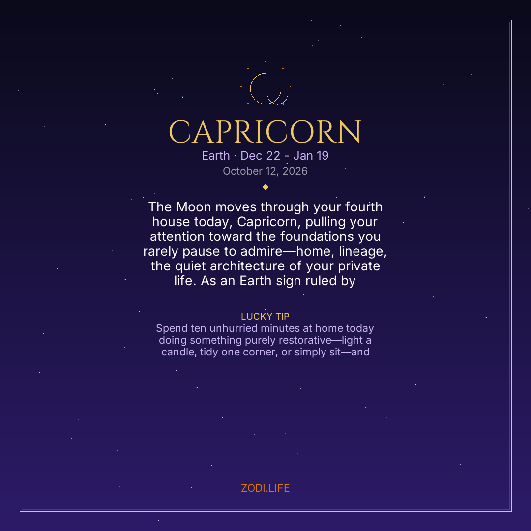 Capricorn Horoscope October 12, 2026